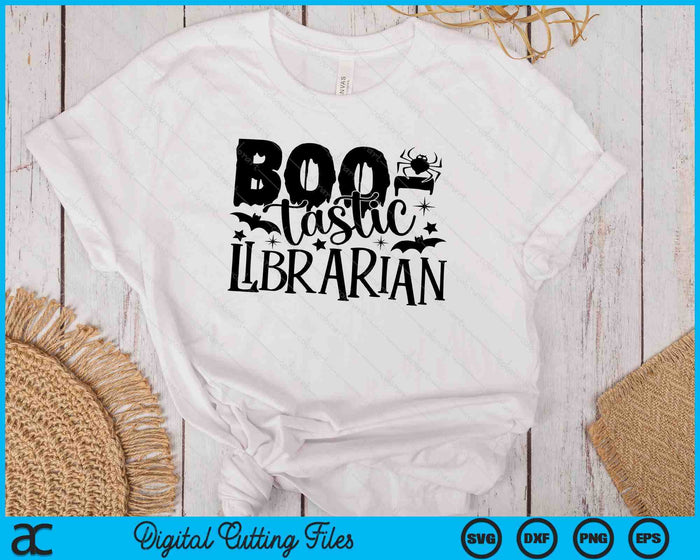 Boo-tastische bibliothecaris grappige Halloween bibliothecaris SVG PNG snijden afdrukbare bestanden