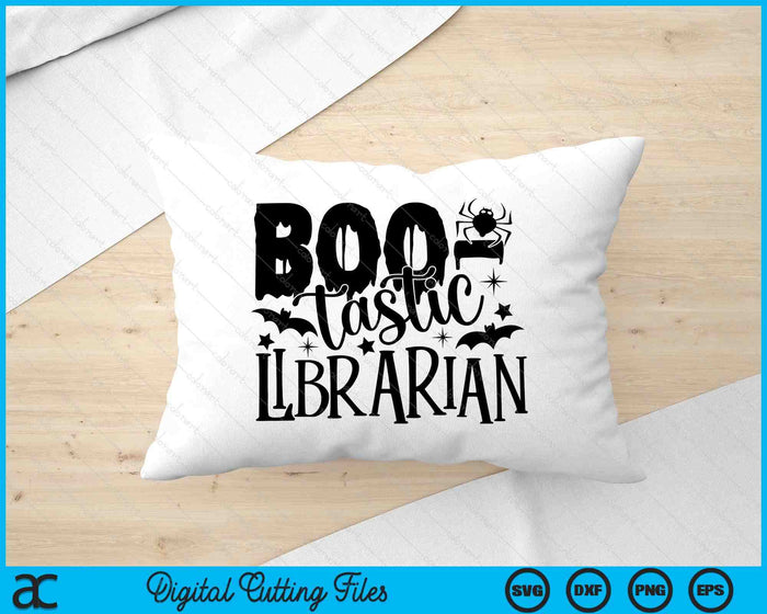 Bibliotecario Boo-tastic Divertido Bibliotecario de Halloween SVG PNG Cortando archivos imprimibles