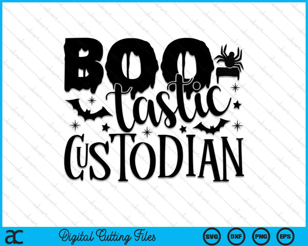 Boo-Tastic Halloween Custodian Halloween SVG PNG Cutting Printable Files