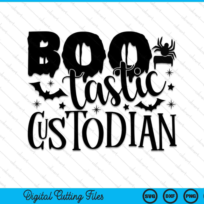 Boo-Tastic Halloween Custodio Halloween SVG PNG Cortar archivos imprimibles