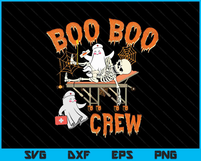 Boo Boo Crew Enfermera divertida Disfraz de Halloween Fantasma SVG PNG Archivos de corte digitales