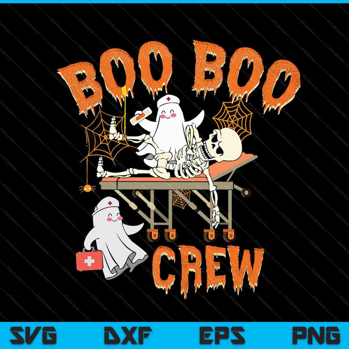 Boo Boo Crew Funny Nurse Halloween Costume Ghost SVG PNG Digital Cutting Files