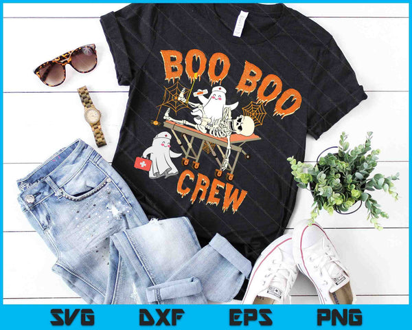 Boo Boo Crew Enfermera divertida Disfraz de Halloween Fantasma SVG PNG Archivos de corte digitales