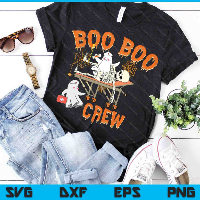Boo Boo Crew Funny Nurse Halloween Costume Ghost SVG PNG Digital Cutting Files