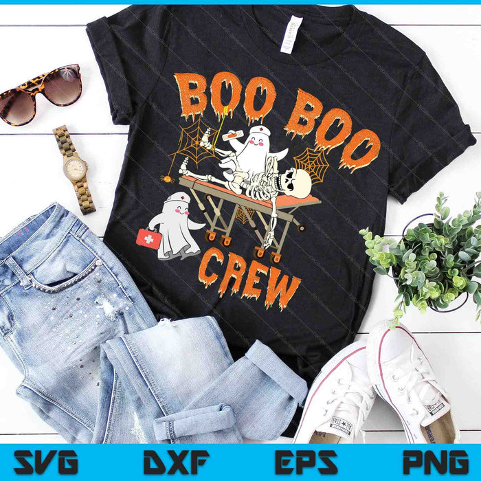 Boo Boo Crew Enfermera divertida Disfraz de Halloween Fantasma SVG PNG Archivos de corte digitales