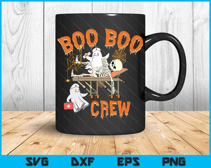 Boo Boo Crew Funny Nurse Halloween Costume Ghost SVG PNG Digital Cutting Files