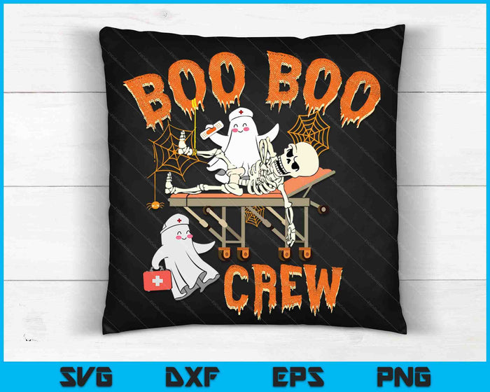 Boo Boo Crew Funny Nurse Halloween Costume Ghost SVG PNG Digital Cutting Files