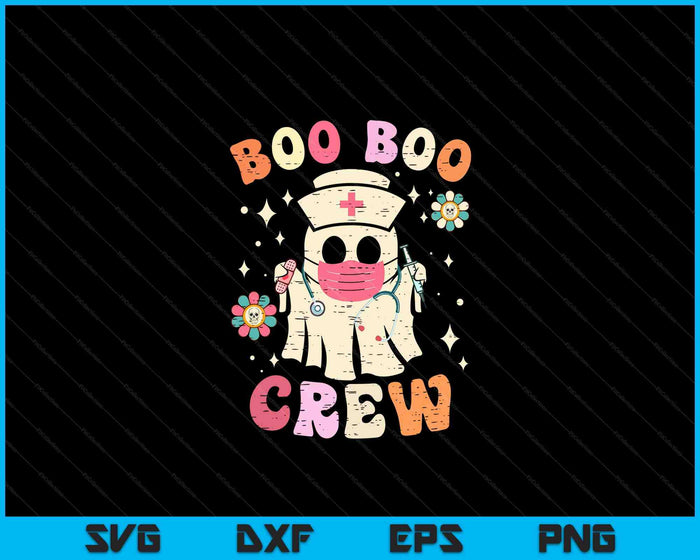 Boo Boo Crew Halloween Ghost Nurse SVG PNG Digital Cutting File