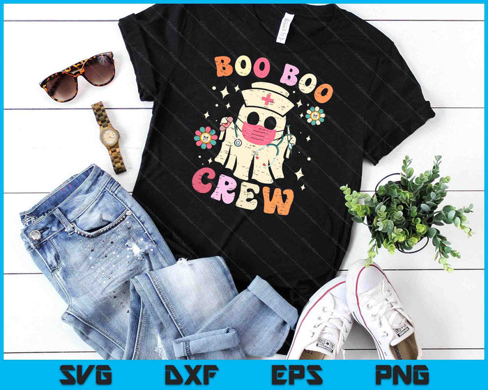 Boo Boo Crew Halloween Ghost Nurse SVG PNG Digital Cutting File