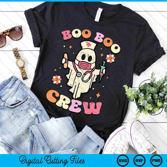 Boo Boo Crew Halloween Ghost Nurse SVG PNG Digital Printable Files