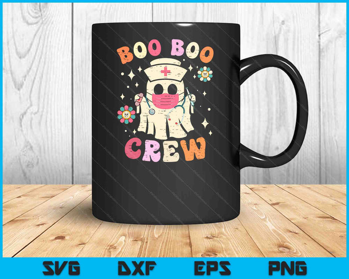 Boo Boo Crew Halloween Ghost Nurse SVG PNG Digital Cutting File