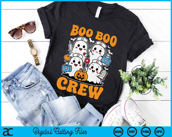 Boo Boo Crew Nurse Ghost Scrub Top Nursing Halloween Costume SVG PNG Digital Cutting File