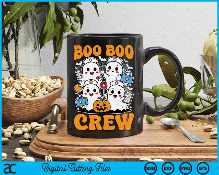 Boo Boo Crew Nurse Ghost Scrub Top Nursing Halloween Costume SVG PNG Digital Cutting File