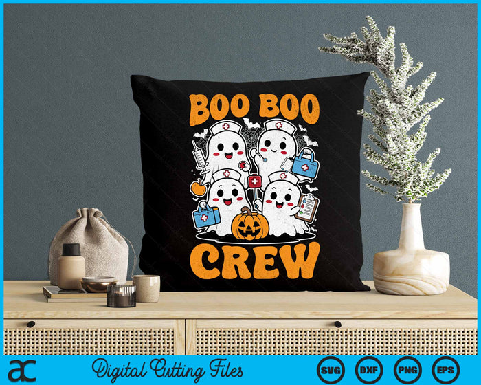 Boo Boo Crew Nurse Ghost Scrub Top Nursing Halloween Costume SVG PNG Digital Cutting File