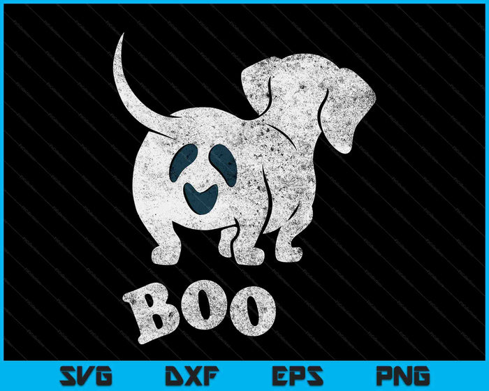 Boo Dachshund Spooky Dog Wiener Halloween Costume SVG PNG Digital Printable Files