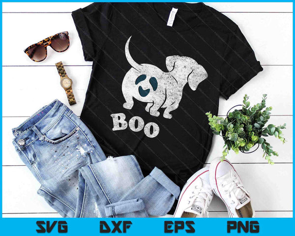 Boo Dachshund Spooky Dog Wiener Halloween Costume SVG PNG Digital Printable Files