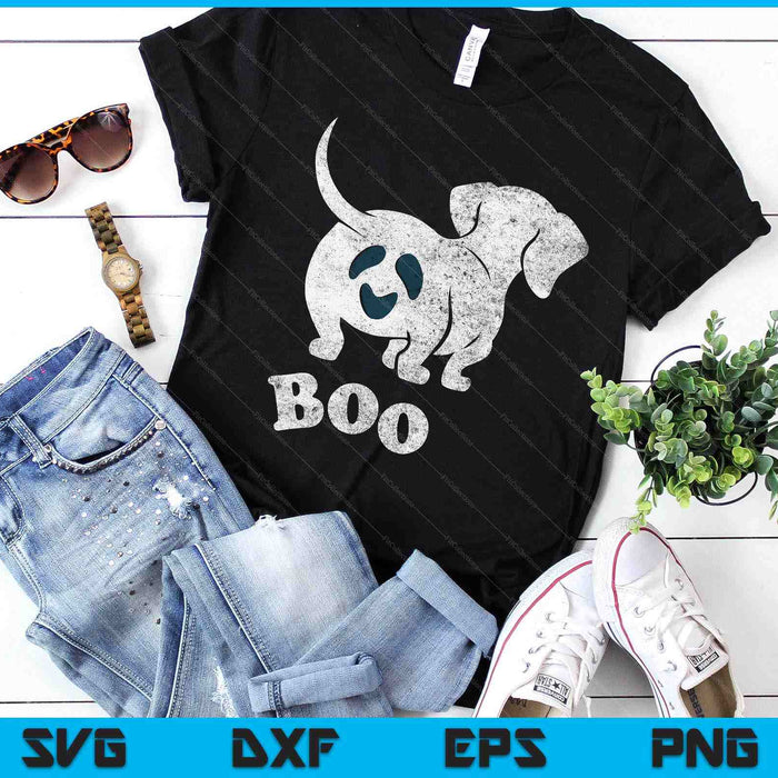 Boo Dachshund Spooky Dog Wiener Halloween Costume SVG PNG Digital Printable Files
