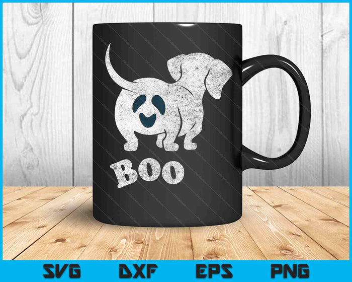 Boo Dachshund Spooky Dog Wiener Halloween Costume SVG PNG Digital Printable Files