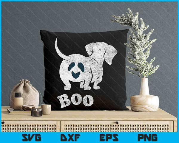 Boo Dachshund Spooky Dog Wiener Halloween Costume SVG PNG Digital Printable Files