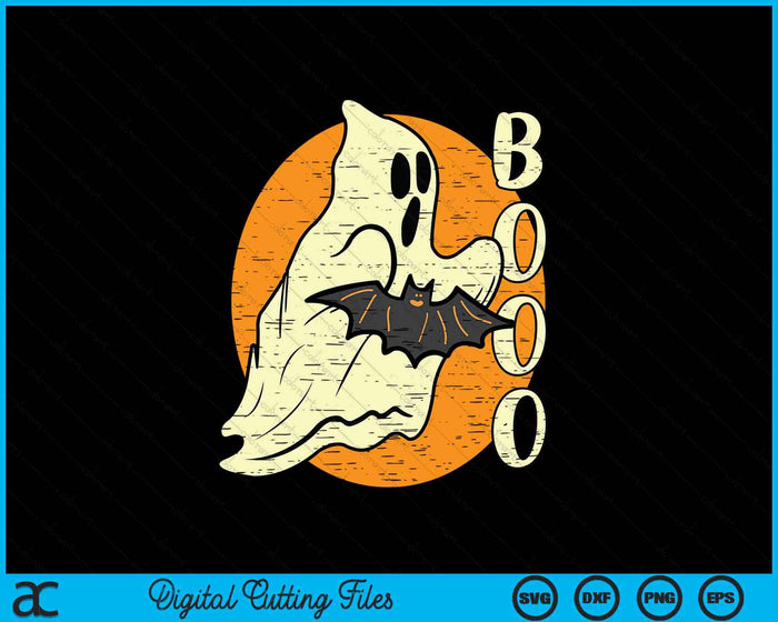 Boo Ghost Bat Retro Vintage Groovy Halloween SVG PNG Digital Cutting Files