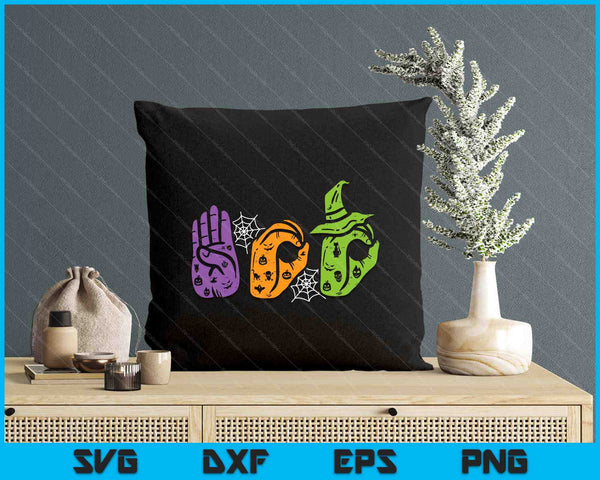 Boo Hands American Sing Language Pride ASL Halloween SVG PNG Digital Printable Files