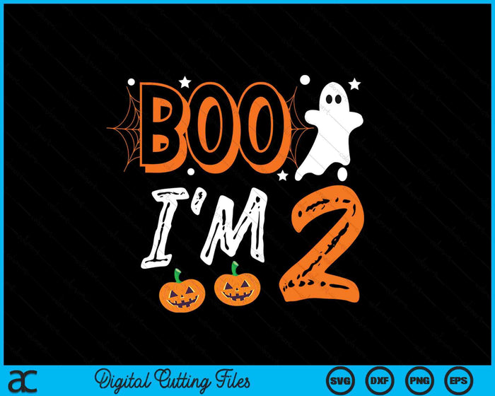 Boo I'm 2 Two Yr Ghost Halloween Costume SVG PNG Digital Cutting File