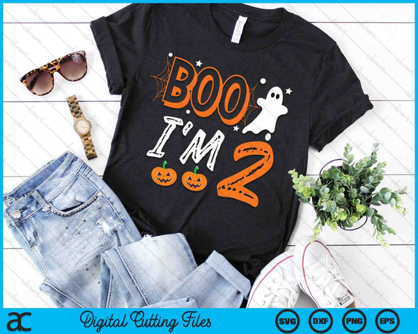 Boo I'm 2 Two Yr Ghost Halloween Costume SVG PNG Digital Cutting File