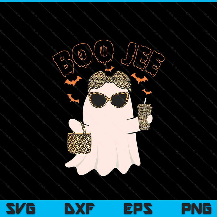 Boo JEE Boujee Pink Ghost Halloween October Vibes SVG PNG Digital Printable Files