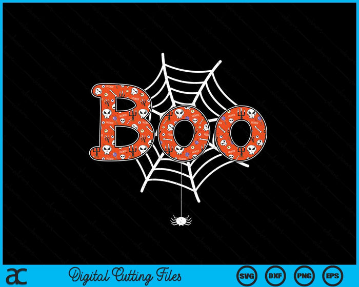 Boo Web Spider Halloween Day Party Trick Or Treat SVG PNG Digital Cutting Files