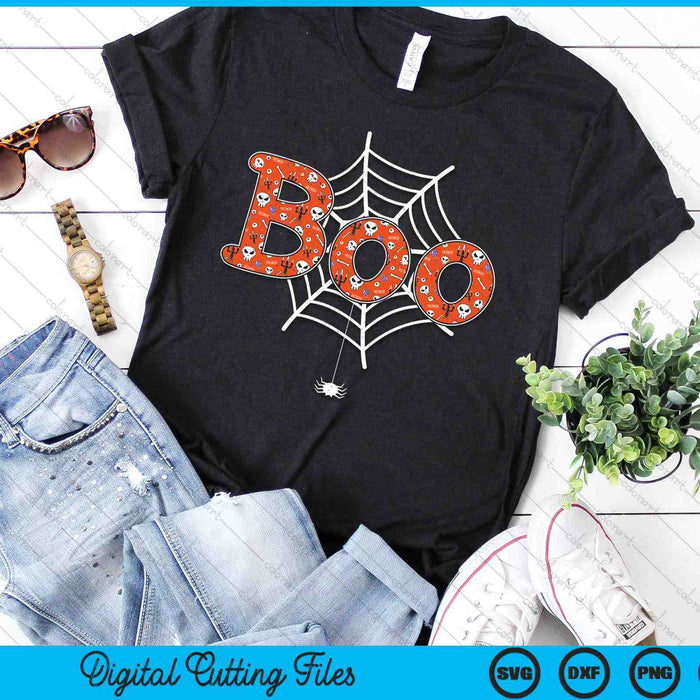 Boo Web Spider Halloween Day Party Trick Or Treat SVG PNG Digital Cutting Files