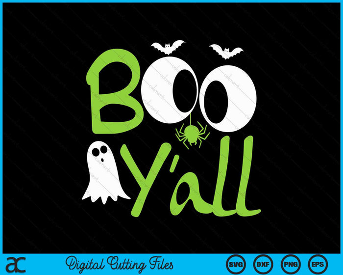 Boo Y'all grappige Halloween Trick-or-Treat grappige Halloween SVG PNG digitale snijbestanden