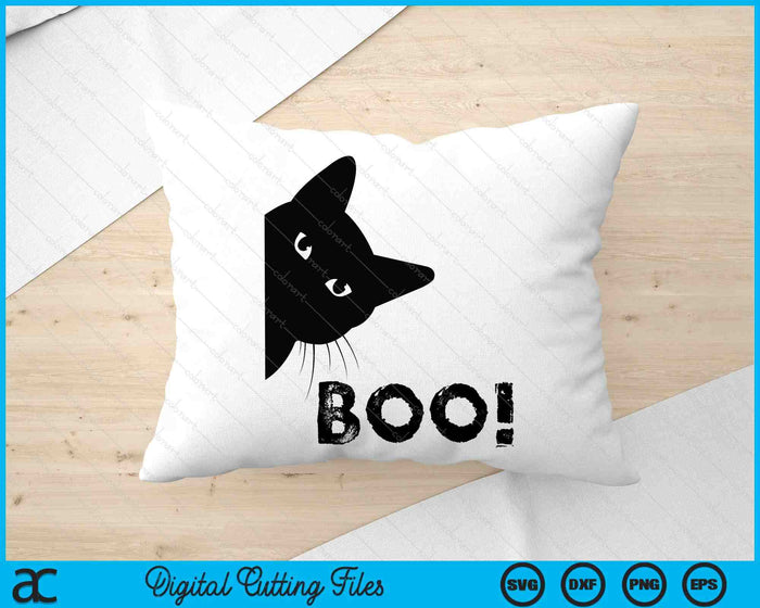 Boo! - Funny Hiding Peekaboo Scary Halloween Cat SVG PNG Digital Cutting Files