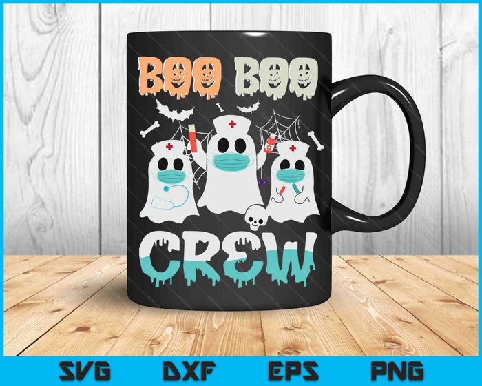 Boo boo Crew Nurse Halloween Ghost Costume SVG PNG Digital Cutting Files