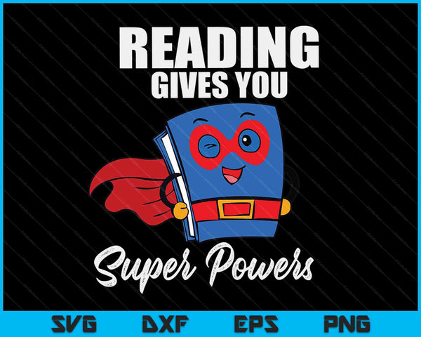 Lezen geeft je superkrachten Super Hero SVG PNG digitale afdrukbare bestanden