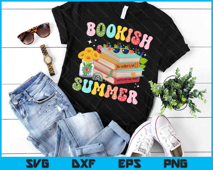 Bookish Summer Trendy Love Reading For Bookworm SVG PNG Digital Printable Files