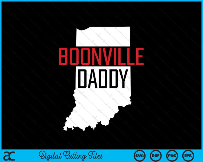 Boonville Daddy Indiana State Map SVG PNG Digital Printable Files