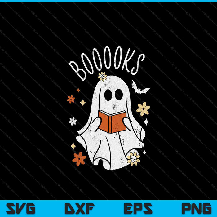 Booooks ghost Halloween teacher book library reading SVG PNG cut file for Cricut