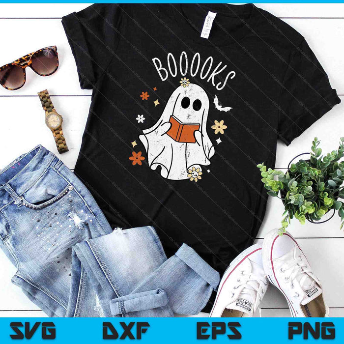 Booooks Ghost Funny Halloween Teacher Book Library Reading SVG PNG Digital Cutting Files