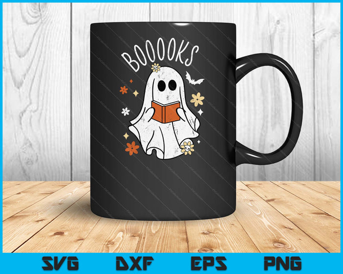 Booooks Ghost Funny Halloween Teacher Book Library Reading SVG PNG Digital Cutting Files