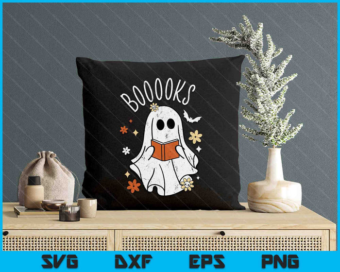 Booooks Ghost Funny Halloween Teacher Book Library Reading SVG PNG Digital Cutting Files