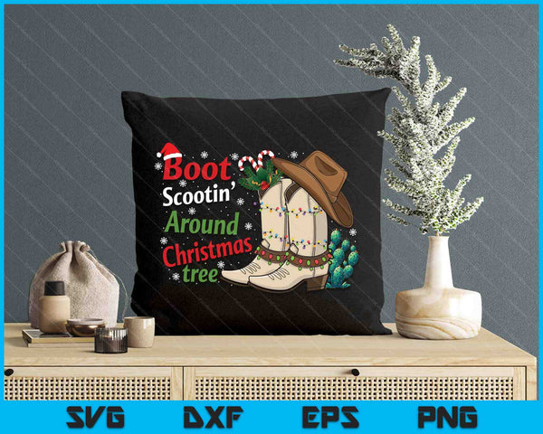 Boot Scootin Around The Christmas Tree Country Western SVG PNG Digital Printable Files