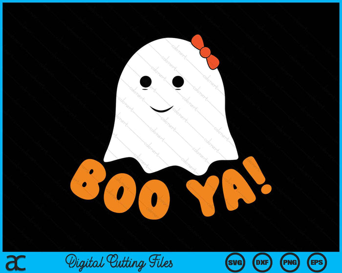 Booya Funny Cute Bow Halloween Ghost Pun SVG PNG Digital Cutting File