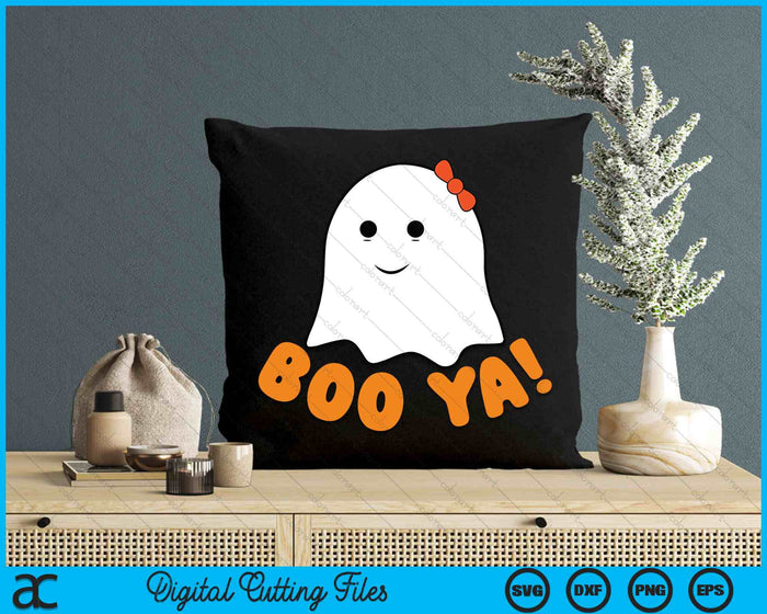 Booya Funny Cute Bow Halloween Ghost Pun SVG PNG Digital Cutting File