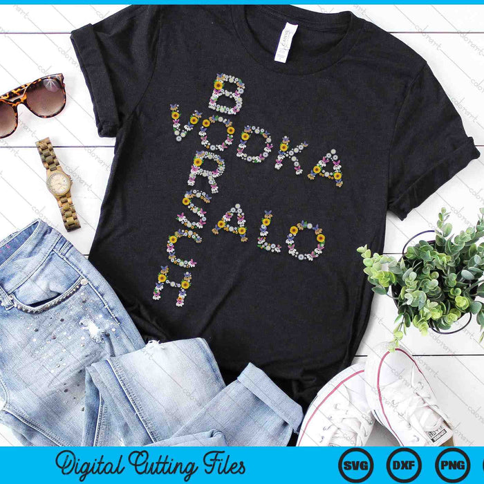 Borsch Vodka Salo Funny Ukrainian Vyshyvanka Style Food SVG PNG Digital Printable Files
