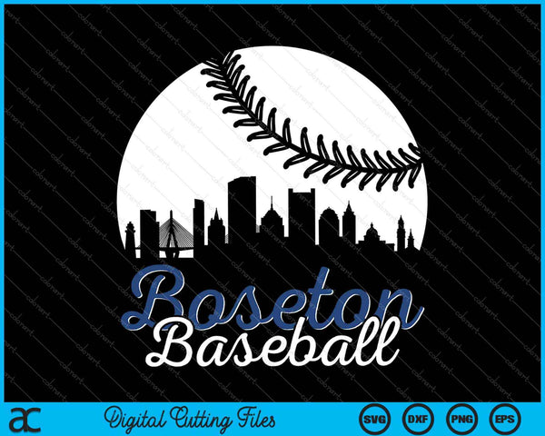 Boston Baseball Ball City Massachusetts Retro Vintage SVG PNG Cortar archivos imprimibles