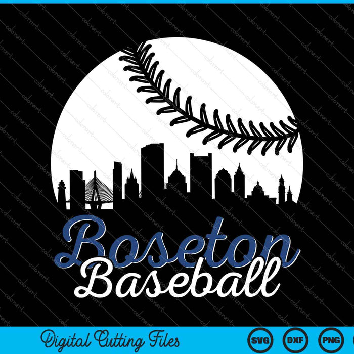 Boston Baseball Ball City Massachusetts Retro Vintage SVG PNG Cutting Printable Files