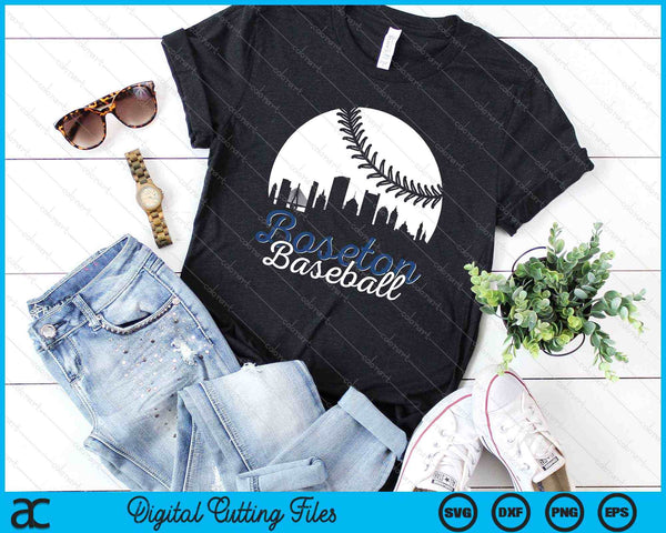 Boston Baseball Ball City Massachusetts Retro Vintage SVG PNG snijden afdrukbare bestanden - on a t-shirt
