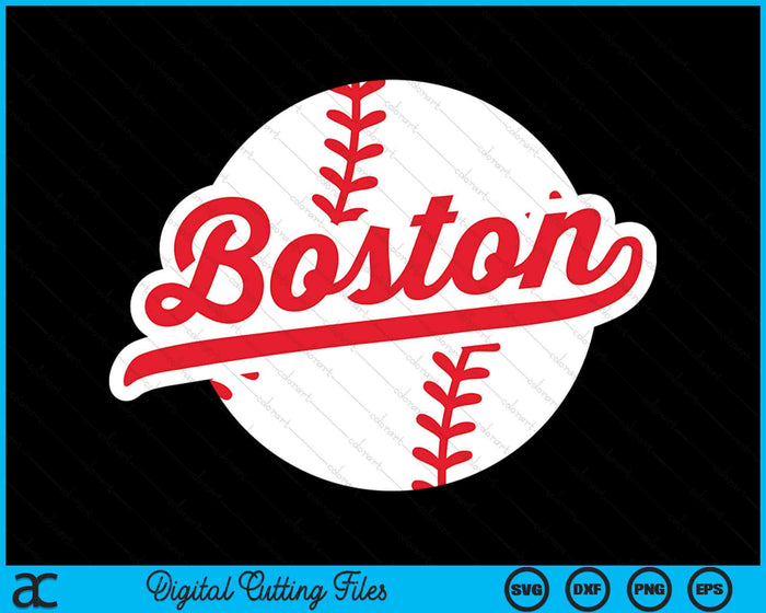 Boston Baseball Vintage Massachusetts Pride Love City Red SVG PNG digitale snijbestanden