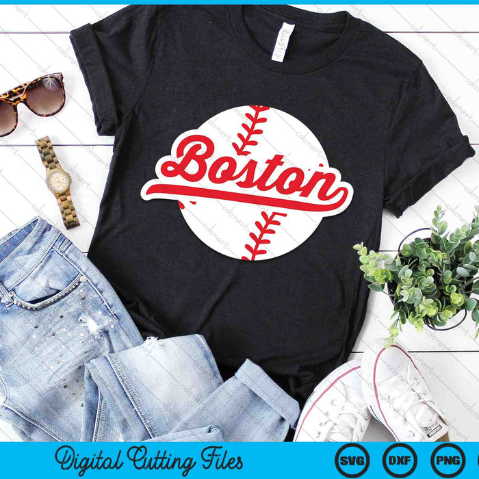 Boston Baseball Vintage Massachusetts Pride Love City Red SVG PNG Digital Cutting Files