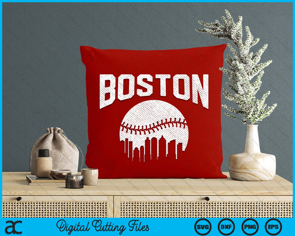 Boston City California Baseball Skyline Vintage Souvenir SVG PNG Digital Printable Files